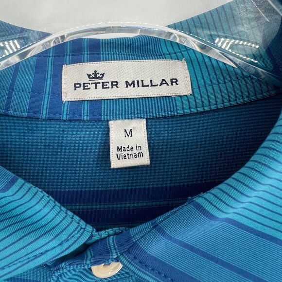 Peter Millar Polo Mens M Blue Golf Performance Traditions Course Arnold Palmer - Picture 5 of 7